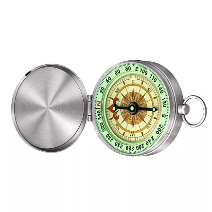 Классический карманный туристический флуоресцентный компас с крышкой