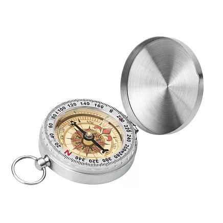 Классический карманный туристический флуоресцентный компас с крышкой