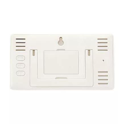 Digital thermometer and hygrometer with clock – temperature and humidity measurement for home and garden