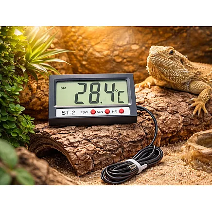 Digital thermometer with probe for aquariums, fridges and terrariums – 100cm cable