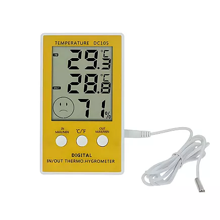 Ciparu termometrs un higrometrs ar in/out zondi un lcd displeju – temperatūra un mitrumu