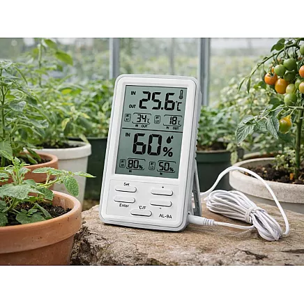 Laika apstākļu stacijas lcd termometrs, higrometrs, magnēts, bezvadu