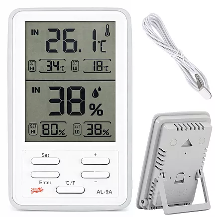 Laika apstākļu stacijas lcd termometrs, higrometrs, magnēts, bezvadu