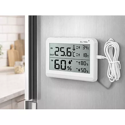 Laika apstākļu stacijas lcd termometrs, higrometrs, magnēts, istabas termometrs zew