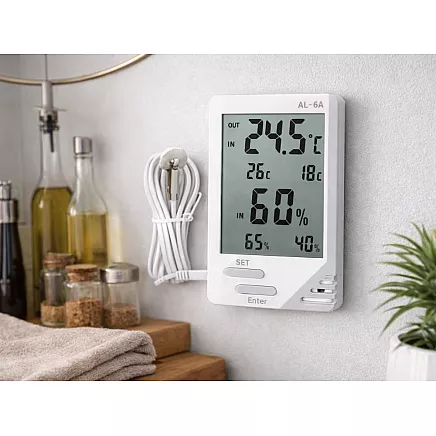 Laika apstākļu stacijas lcd termometrs, higrometrs, magnēts, istabas termometrs zew