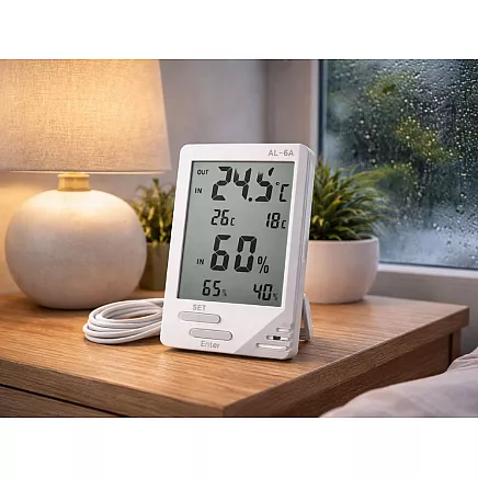 Laika apstākļu stacijas lcd termometrs, higrometrs, magnēts, istabas termometrs zew