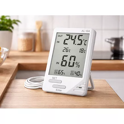 Laika apstākļu stacijas lcd termometrs, higrometrs, magnēts, istabas termometrs zew