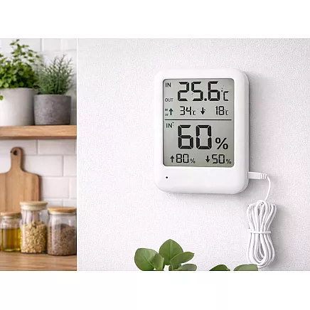 Laika apstākļu stacijas lcd termometrs, higrometrs, magnēts, istabas termometrs zew