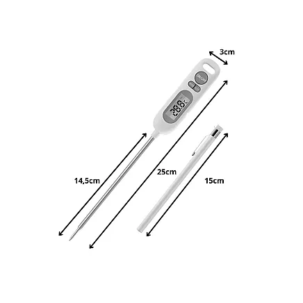 Sonda digital kitchen thermometer for meat and roasting – lcd skewer, waterproof