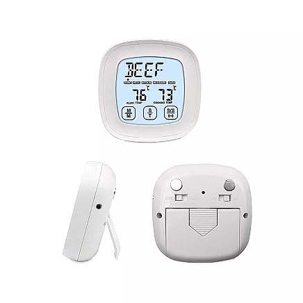 Meat thermometer with probe – digital touchscreen kitchen thermometer for cooking with lcd display