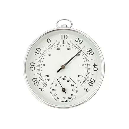 Analogue wall-mounted thermometer and hygrometer – temperature and humidity for home and garden