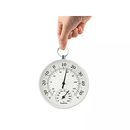 Analogue wall-mounted thermometer and hygrometer – temperature and humidity for home and garden