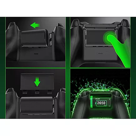 Аккумулятор 2x 2650 мач для падов контроллеров xbox series x s зарядное устройство