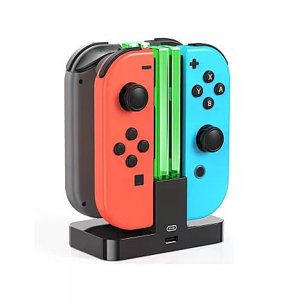 Зарядная станция для 4 контроллеров joy-con nintendo switch с led-подсветкой