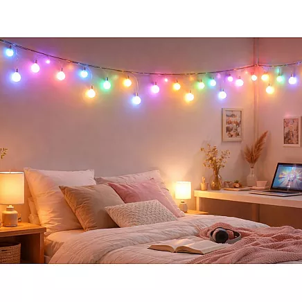 USB RGB LED COLOURED LIGHTS, APP, REMOTE CONTROL, DECORATIVE CHRISTMAS BALLS