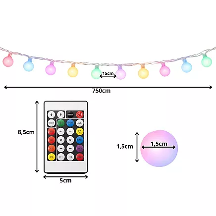 USB RGB LED COLOURED LIGHTS, APP, REMOTE CONTROL, DECORATIVE CHRISTMAS BALLS