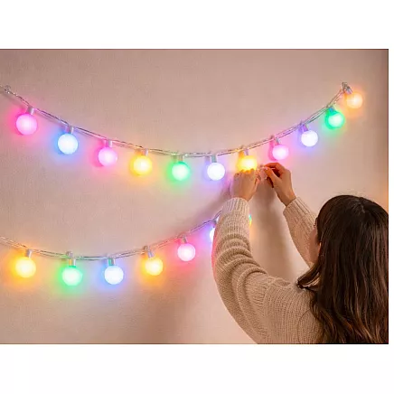 USB RGB LED COLOURED LIGHTS, APP, REMOTE CONTROL, DECORATIVE CHRISTMAS BALLS