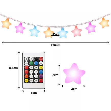 USB RGB LED STAR LIGHTS WITH APP AND REMOTE CONTROL – COLOURFUL DECORATIVE CHRISTMAS LIGHTS