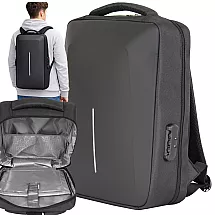 LARGE, STURDY, ANTI-THEFT BUSINESS BACKPACK WITH COMPUTER COMPARTMENT AND COMBINATION LOCK