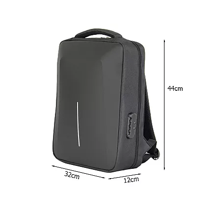 LARGE, STURDY, ANTI-THEFT BUSINESS BACKPACK WITH COMPUTER COMPARTMENT AND COMBINATION LOCK