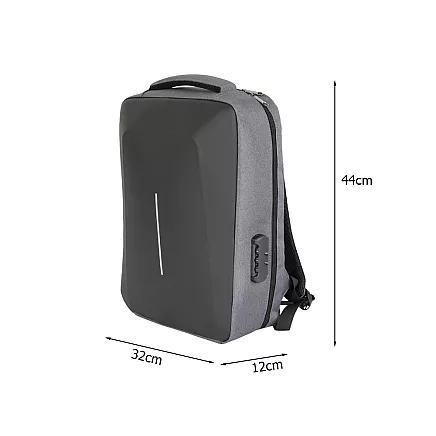 LARGE, STURDY, ANTI-THEFT BUSINESS BACKPACK WITH COMPUTER COMPARTMENT AND COMBINATION LOCK