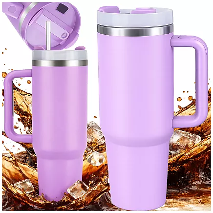 Большая термосудьба 1,2 л со соломкой и стальным удорожником для холодных и горячих напитков