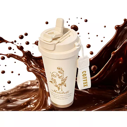 Термос 530 мл соломка с ручкой стальный термос для холодных и горячих напитков