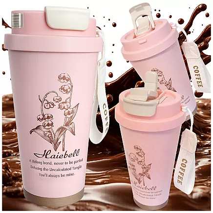 Термос 530 мл соломка с ручкой стальный термос для холодных и горячих напитков