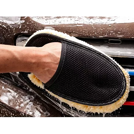 Механическая рукавица для мойки автомобиля микрофибра детайлинг мягкая для лака одежды окон
