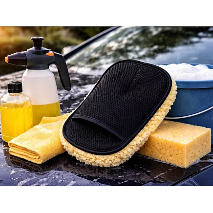 Механическая рукавица для мойки автомобиля микрофибра детайлинг мягкая для лака одежды окон