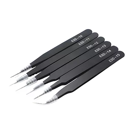 Прецизные антистатические пинцеты, набор 6 шт. Электроника, сервис, моделирование