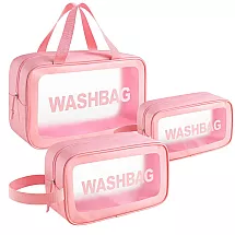 Travel cosmetic bag tourist set 3in1 transparent for cosmetics