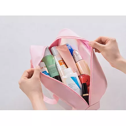Travel cosmetic bag tourist set 3in1 transparent for cosmetics