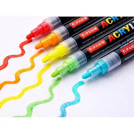 Acrylic markers set of 12 waterproof flamastry markers with ink