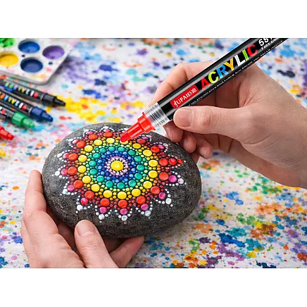 Acrylic markers set of 12 waterproof flamastry markers with ink