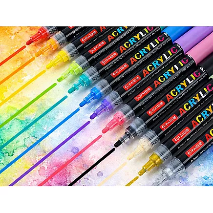 Acrylic markers set of 24 waterproof flamastry markers with ink