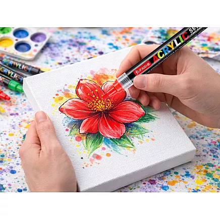 Acrylic markers set of 24 waterproof flamastry markers with ink