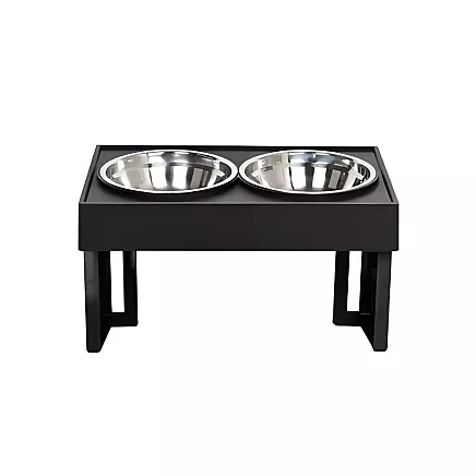 Raised double dog and cat bowl on a stand – 2x large, stainless steel