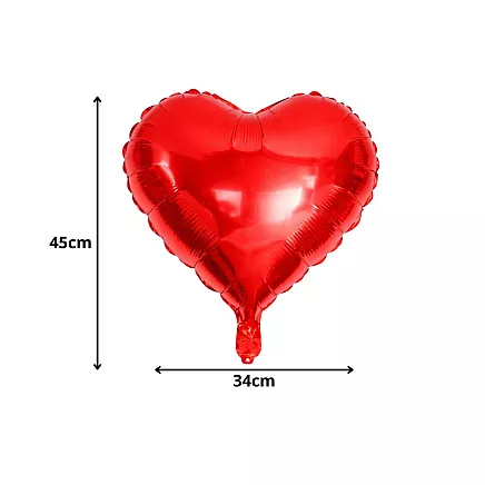 Red heart-shaped foil balloon – decorative gift for an anniversary or valentines day – large