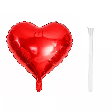 Red heart-shaped foil balloon – decorative gift for an anniversary or valentines day – large