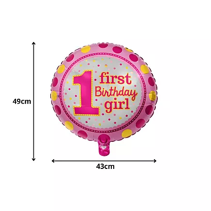 Foil balloon: 1st birthday – girl, boy, first birthday party