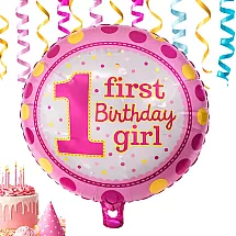Foil balloon: 1st birthday – girl, boy, first birthday party