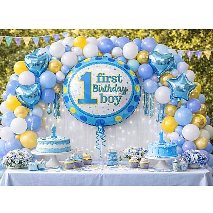 Foil balloon: 1st birthday – girl, boy, first birthday party