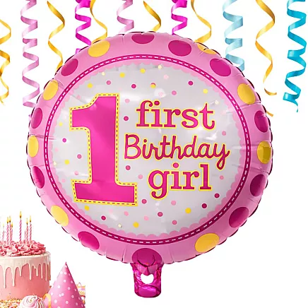 Foil balloon: 1st birthday – girl, boy, first birthday party
