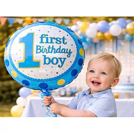 Foil balloon: 1st birthday – girl, boy, first birthday party