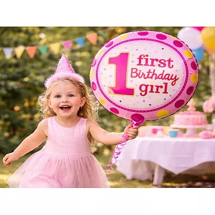 Foil balloon: 1st birthday – girl, boy, first birthday party