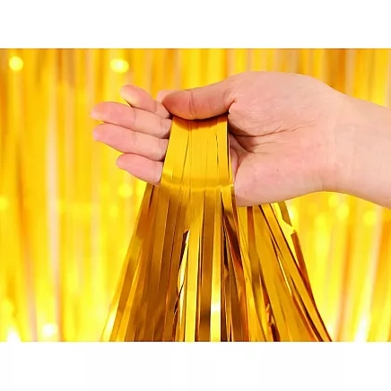 Декоративная штора — золотая самоклеящаяся фольгированная штора для дня рождения и свадьбы