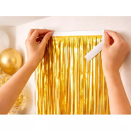 Декоративная штора — золотая самоклеящаяся фольгированная штора для дня рождения и свадьбы