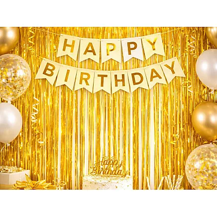 Декоративная штора — золотая самоклеящаяся фольгированная штора для дня рождения и свадьбы