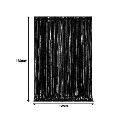 Decorative curtain – black self-adhesive plastic curtain for birthdays and weddings